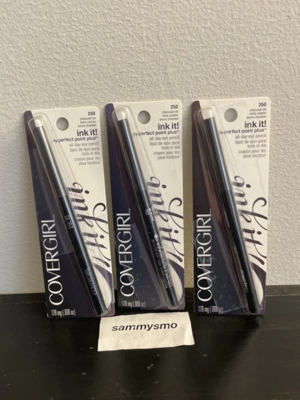 Covergirl Ink It Perfect Point Plus Pencil Eyeliner # 250 Charcoal Ink x3 old